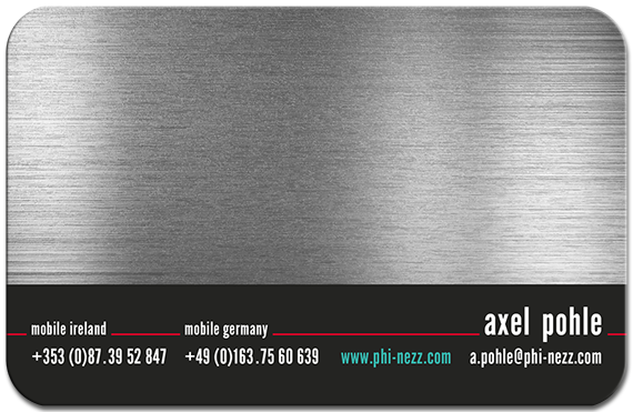 Aluminium Visitenkarte back Axel Pohle