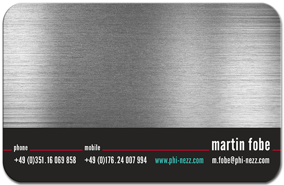 Aluminium Visitenkarte back Martin Fobe